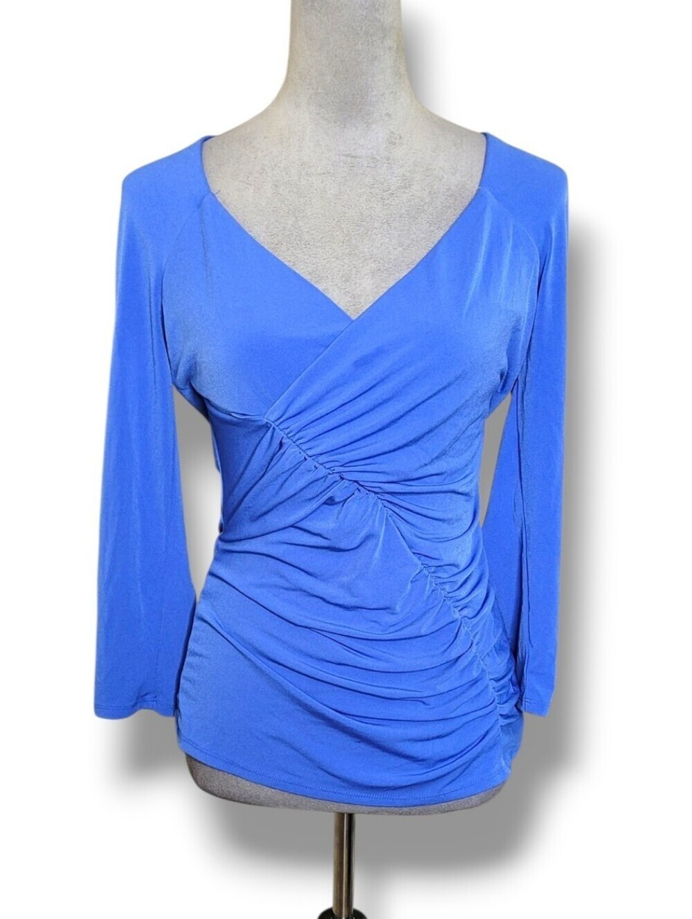 Boston Proper Blue Ruched Blouse